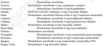 Montelukast Aurobindo Pharma Italia 4 mg compresse masticabili